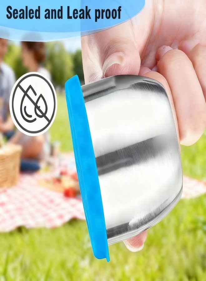 stablerice 2 Sizes Salad Dressing Container to Go,Leakproof Condiment Containers with Lids Reusable Stainless Steel Sauce Cups for Lunch box,Picnics Prep Bowl Sets,Leakproof Condiment Cups,1.7oz/2.5oz,Set of 12 - Image 5